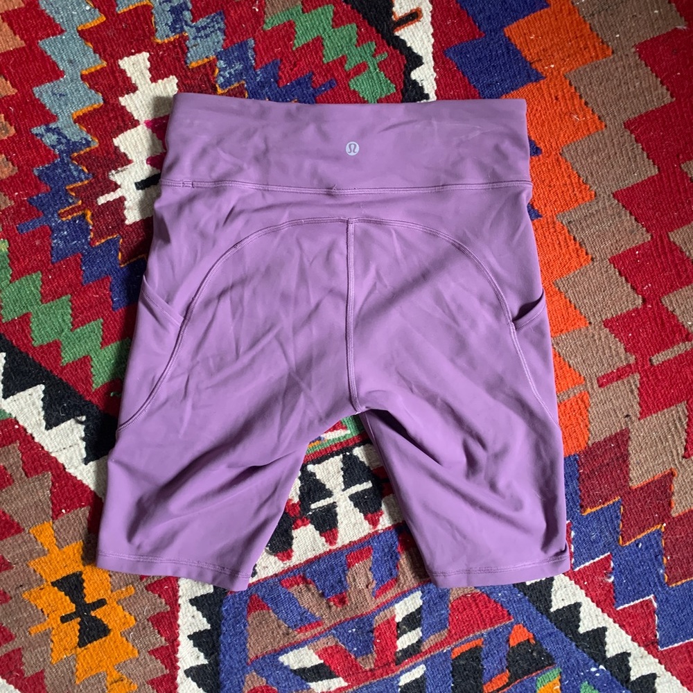 lululemon wunder purple shorts - yoga training running - with pockets si…